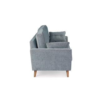 Chamfer Teal Fabric 3 Seater Sofa